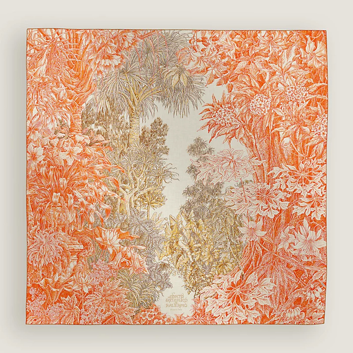 [Hermes] �����޽� All'Orto Botanico di Palermo shawl 140 H244121S 02