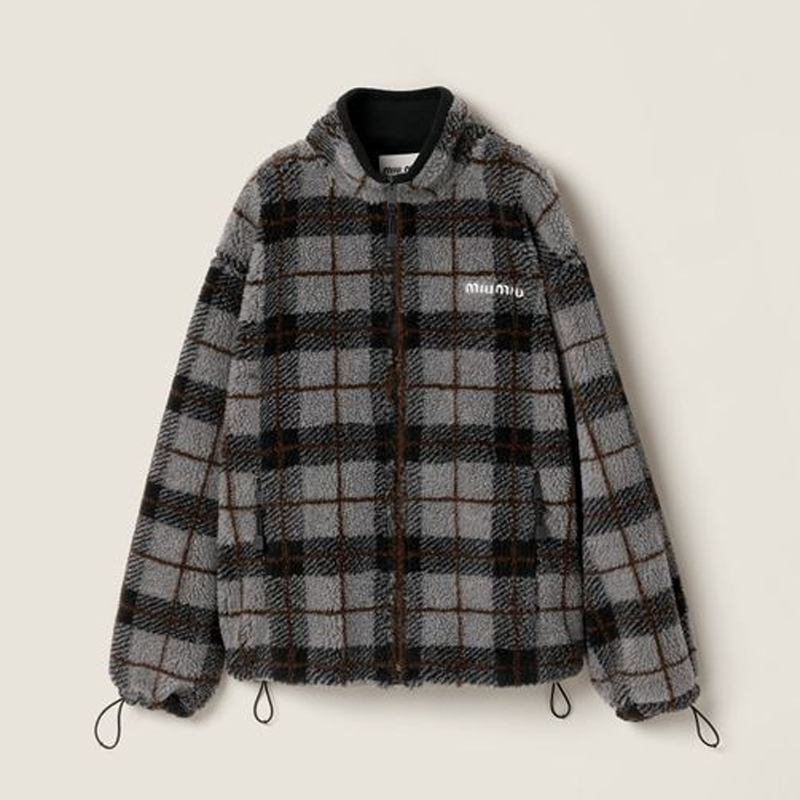 MIU MIU [Miumiu] �̿�̿� üũ �׵� ���� ��Ŷ 2color MJL04_218ZQ_F0BD9_S_OOO