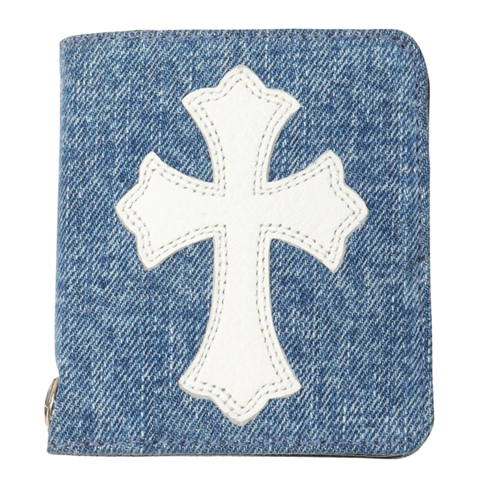 CHROME HEARTS [ChromeHearts] ũ������ St. Barth Exclusive Denim Cross Patch Bifold Wallet