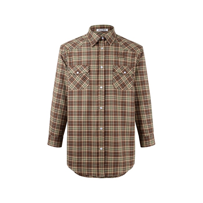 MIU MIU [Miumiu] �̿�̿� ���� Plaid shirt MK1969 174R F0C59 S OOO