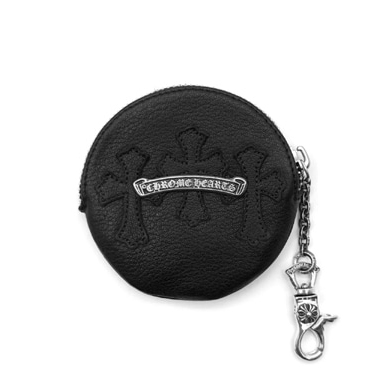 CHROME HEARTS [ChromeHearts] ũ������ Triple Cross Patch Scroll Clip Chain Round Wallet