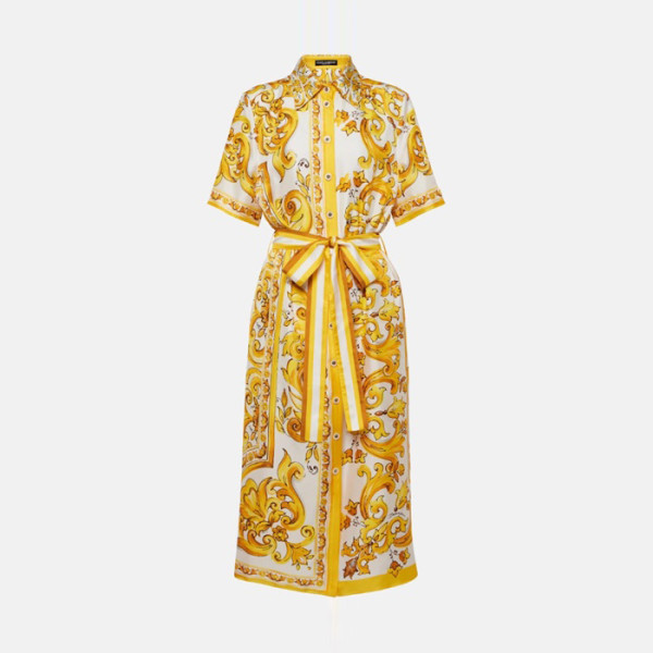DOLCE & GABBANA [D & G] ��ü�ذ��ٳ� Majolica-print cotton shirtdress F6JFNTFI5JK