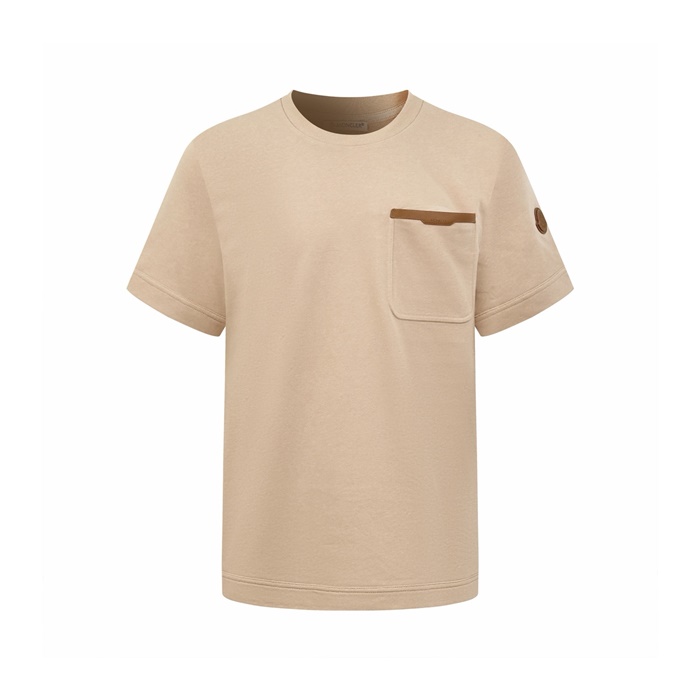 [Moncler] ��Ŭ���� Leather-Trimmed Cotton T-Shirt L10918C0005089BD5222