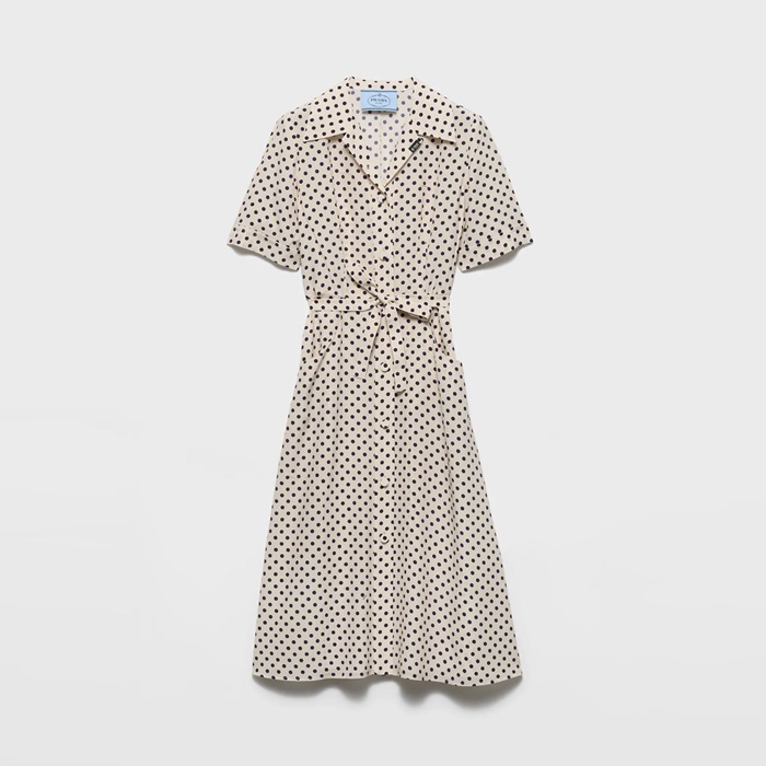 [Prada] ����� Polka-dot print marocain shirt dress P3S58G_19ZN_F0OQU_S_OOO