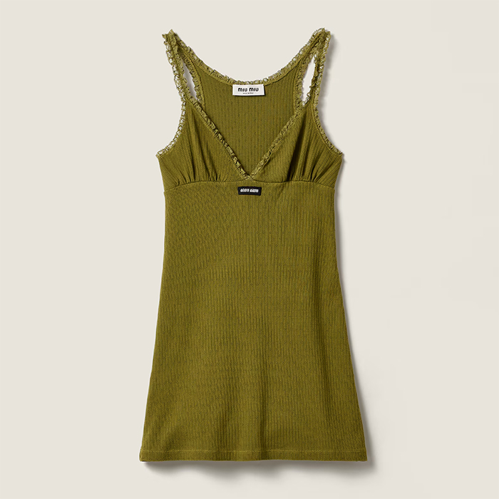 MIU MIU [Miumiu] �̿�̿� Garment-dyed cotton mini dress MF6263_19DF_F0393_S_OOO