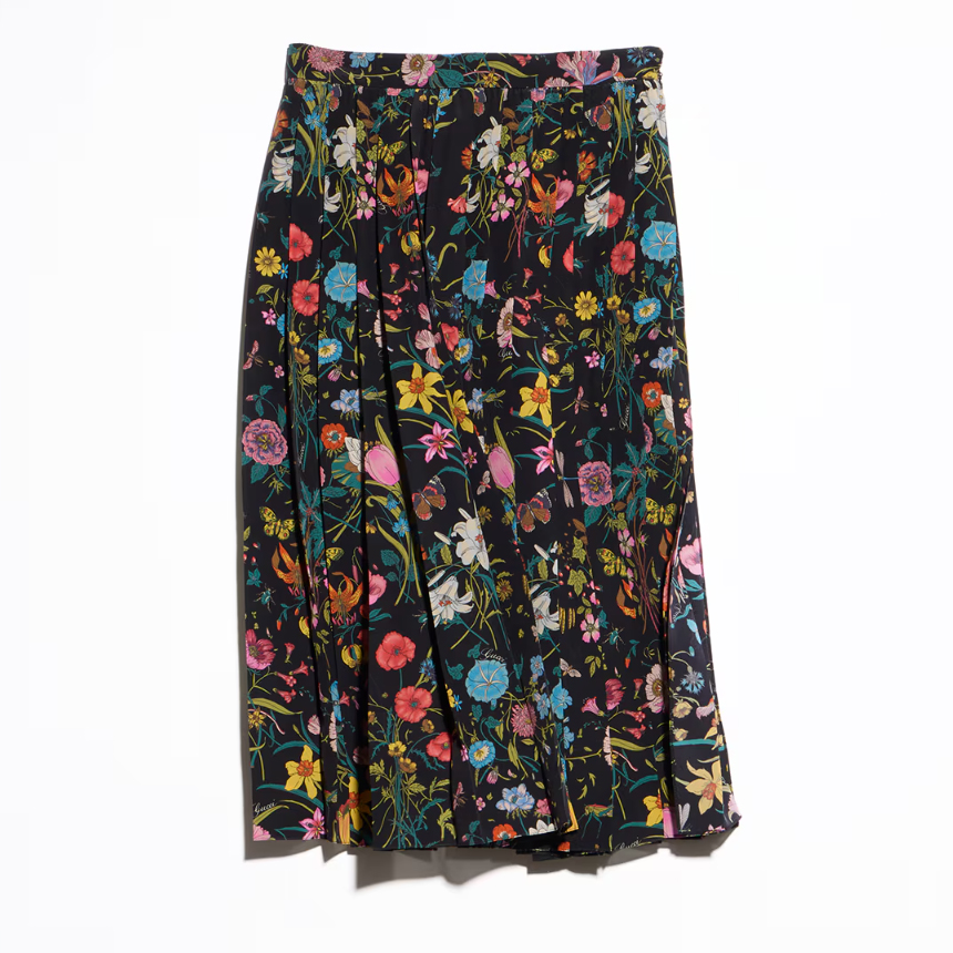 [Gucci] ���� Printed silk midi skirt 865115 ZAU22 1066