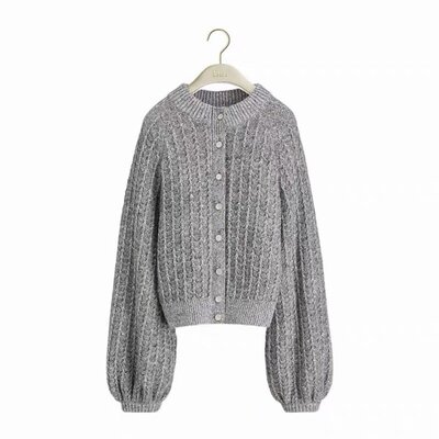 [DIOR] ��� Gray Virgin Wool-Cashmere-Blend Tweed Embroidered with Sequins Cardigan  644G05A3970_X8810