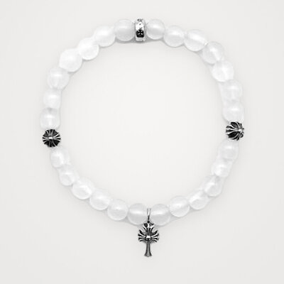 [CHROME HEARTS] ũ������  6mm ȭ��Ʈ ���̵� ��� ���� CH ũ�ν� �극�̽��� CH-BR-6MM-WHTJD