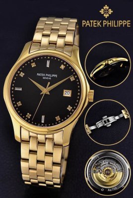 PATEK PHILIPPE (custom�� ������ Swiss eta Automatic Movment,Sapphire Glass,Stainless Steel Band)