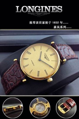 LONGINES (custom�� ������ Swiss eta Automatic Movment,Sapphire Glass,Italy Leather Band)