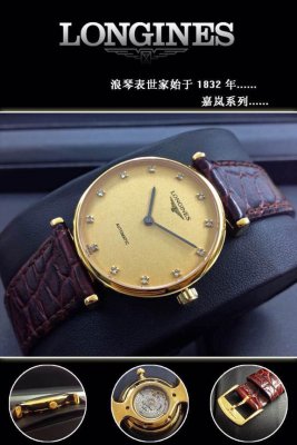 LONGINES (custom�� ������ Swiss eta Automatic Movment,Sapphire Glass,Italy Leather Band)