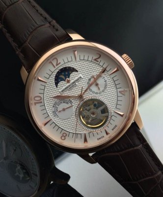 VACHERONCONSTANTIN (custom�� ������ Swiss eta Automatic Movment,Sapphire Glass,Italy Leather Band)