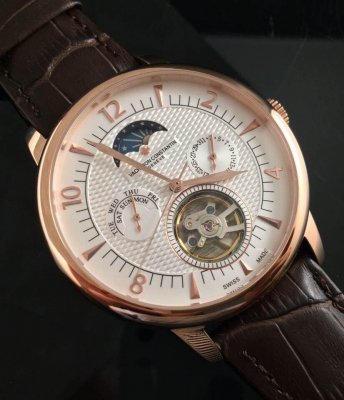VACHERONCONSTANTIN (custom�� ������ Swiss eta Automatic Movment,Sapphire Glass,Italy Leather Band)