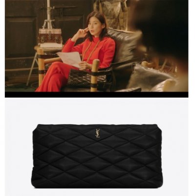 [Saint Laurent] ���ζ� SADE PUFFER ENVELOPE CLUTCH IN LAMBSKIN 655004