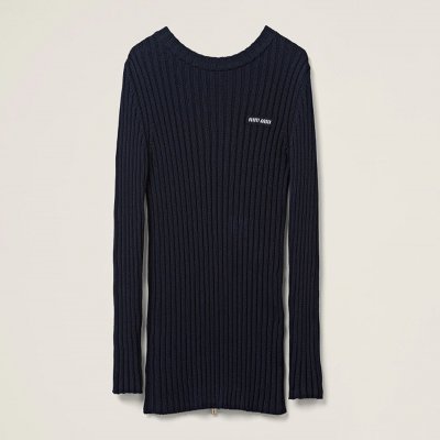 [MiuMiu] �̿�̿� ��ư ��Ʈ Cotton knit mini-dress MML776 128V F0008 S 231