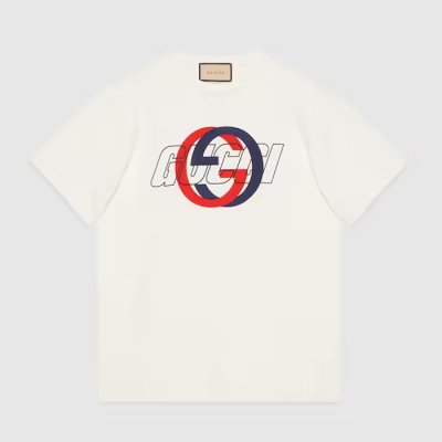 [Gucci] ���� ��ư ���� ����Ʈ Ƽ���� Cotton jersey printed T-shirt 771758 XJF7C 9095