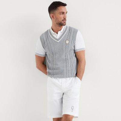 [Brunello Cucinelli] ���ڷ� ��ġ�ڸ� Cotton cable knit vest with tennis badge 241M28707907T