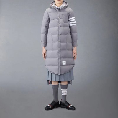 [Thom Browne] ����� Downfilled Ripstop 4-Bar Hooded Shirtdress FOD025X-05222-035