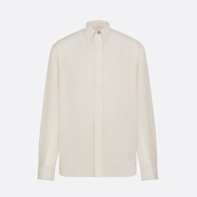 [Dior] ��� Icons Cannage Shirt Ecru Silk Blend 413C513A6067_C030