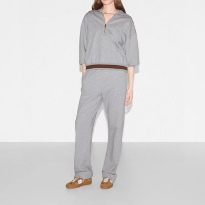 [Gucci] ���� Cotton jersey sweatshirt pants with Web 794632