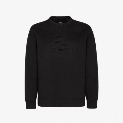 [Fendi] ��� Black scuba sweatshirt XL Size