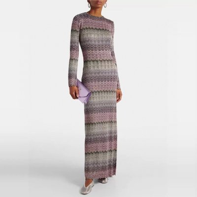 [MISSONI] �̽�� Long dress with lamé Greek motif DS24WG1TBK039ISM9G5