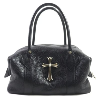 CHROME HEARTS [ChromeHearts] ũ������ Monica Leather Large Cross Dagger Zip Handbag Black rera