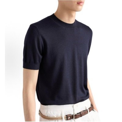 [Prada] ����� Short-sleeved cashmere and silk sweater UMF055_17EN_F0008_S_OOO