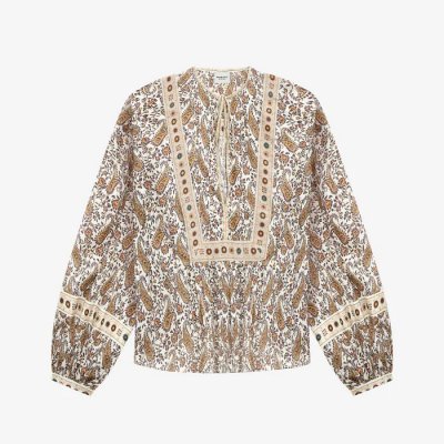 [Isabel Marant] ���ں����� GAYLE BLOUSE Gayle printed cotton voile blouse HT0024FBC1J04E23EC GAYLE