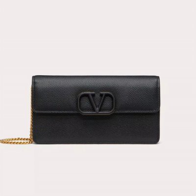 [Valentino] �߷�Ƽ�� VLOGO SIGNATURE GRAINY CALFSKIN WALLET WITH CHAIN 5W2P0S93RQR_0NO