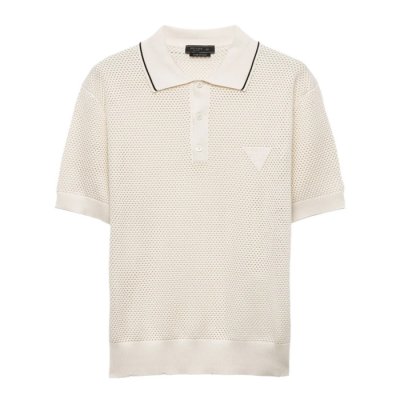 [Prada] ����� Silk and cotton polo shirt  UMF004OOO16UQ