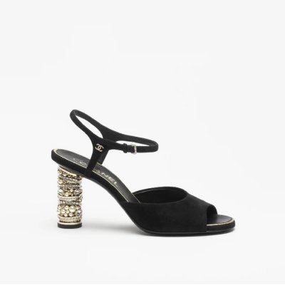 [Chanel] ���� ���� 2Colors Sandals Suede Kidskin, Imitation Pearls, Strass & Metal Ref. G46097