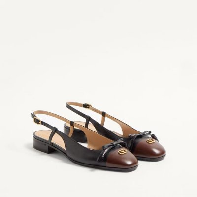 [Valentino] �߷�Ƽ�� Valet Du Roi Kid Slingback Ballerina 25Mmm