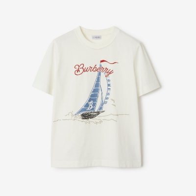 [Burberry] ������ Sailboat-print cotton T-shirt 25060332