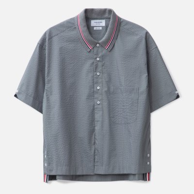 [Thom Browne] ����� Step Hem Short Sleeve Rugby Shirt 25060335