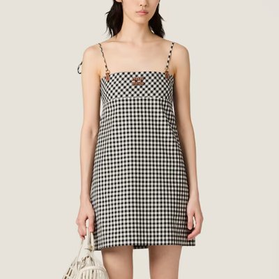 [Miumiu] �̿�̿� ��� üũ �̴� �巹�� MF5860_12OF_F0964_S_OOO