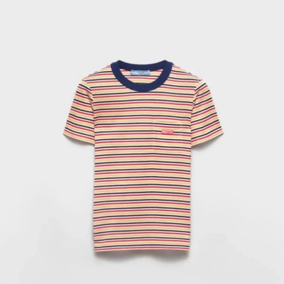 [Prada] ����� Striped lisle cotton T-shirt 39605_16S1_F059I_S_OOO