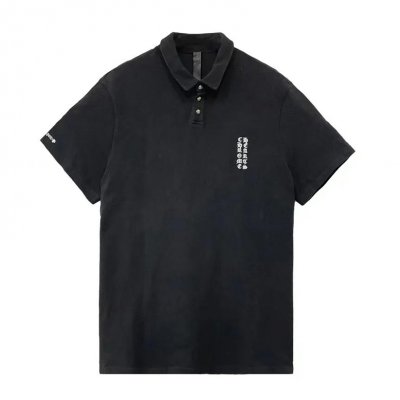 [ChromeHearts] ũ������ Chrome Hearts Waffle Embroidered Script Silver Button Polo Tee 25070430