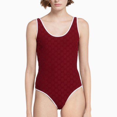 [Gucci] ���� GG terrycloth jersey jacquard swimsuit 816082