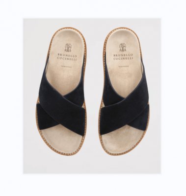 [Brunello Cucinelli] ���ڷ� ��ġ�ڸ� cross-strap suede sandals 25081430