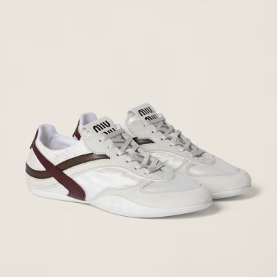 MIU MIU [Miumiu] �̿�̿� Gymnasium technical fabric and suede sneakers 5E428E