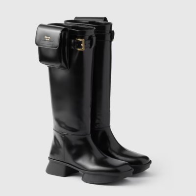 [Prada] ����� Brushed leather boots with pouch TP559652632