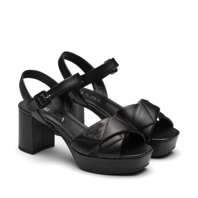 [Prada] ����� ��Ƽ�� ���� �÷��� ���� Quilted Leather Platform Sandals 65 000000000007610316