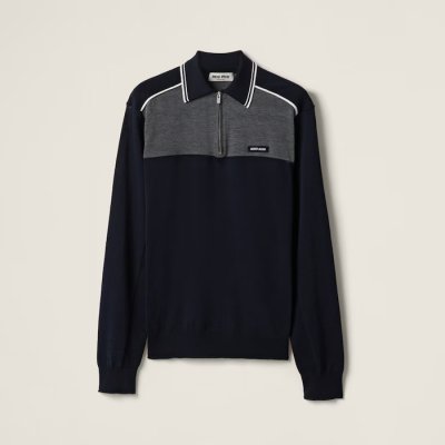 [Miumiu] �̿�̿� Cotton and silk polo shirt MMLB20_1614_F0G7P_S_OOO