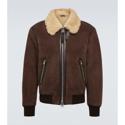 [TOM FORD] �� ���� ���� ���� ���� Shearling trimmed leather blouson P00945393