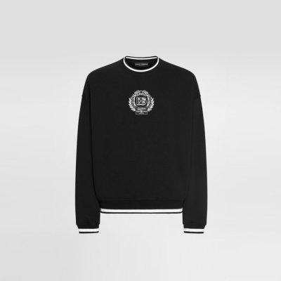 [D & G] Dolce & Gabbana logo-detail ribbed-knit sweater G9BIQZHU7DUN0000