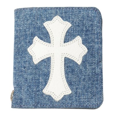 CHROME HEARTS [ChromeHearts] ũ������ St. Barth Exclusive Denim Cross Patch Bifold Wallet