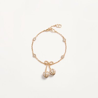 [Valentino] �߷�Ƽ�� Cherryfic Bracelet In Metal And Swarovski�� Crystals 7W0J0BD0YCW_9MN