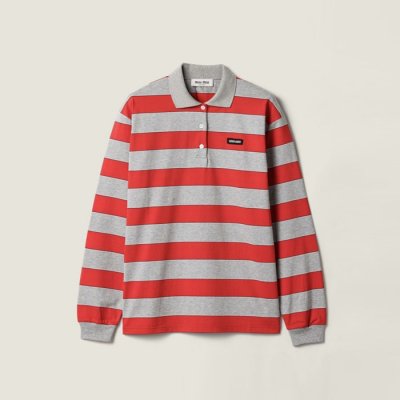 [Miumiu] �̿�̿� Striped jersey polo shirt MJLA19_14RT_F0N96_S_OOO