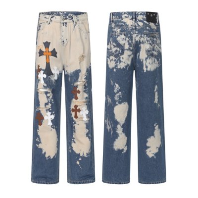 [ChromeHearts] ũ������ Multicolor Cross Blue and White Camo Jeans 26012932